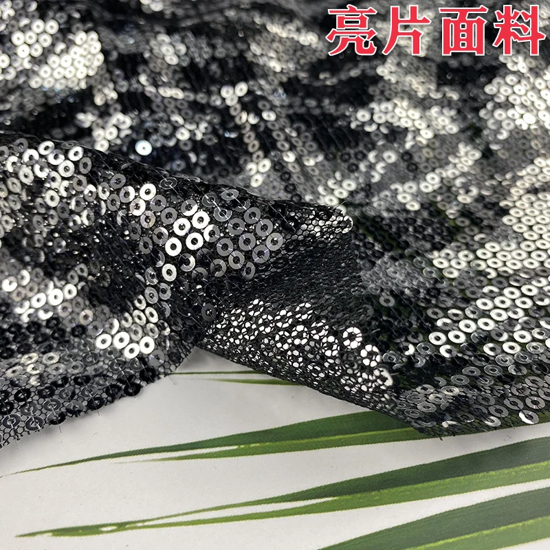 Net yarn elastic corrugated background cloth turn piece dress sequins scales cloth fabric graffiti wall