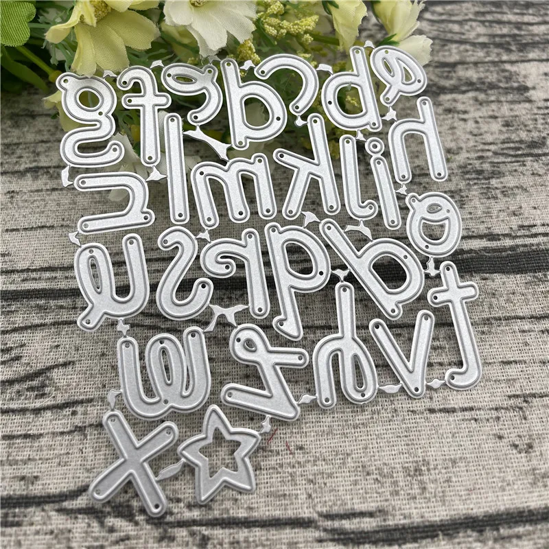 Graffiti Lowercase 26 alphabet combination Metal Cutting Dies For DIY Scrapbooking Album Embossing Paper Cards Decorative Crafts