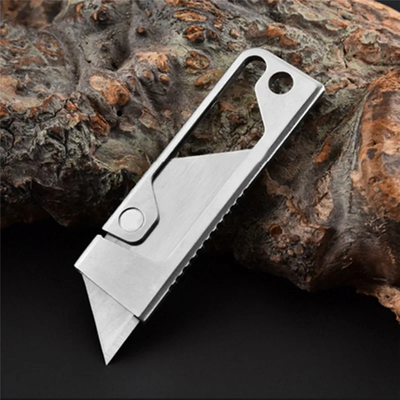 Stainless Steel EDC Folding Utility Knife Wallpaper Knife Paper Cutter Courier Knife Manual Knife Outdoor Multi-function Tools