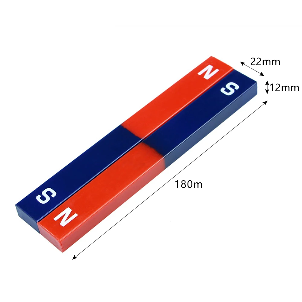 Teaching magnet large size 180x22x12mm Physics electromagnetism experiment Teaching demonstration Strip Plastic packaging