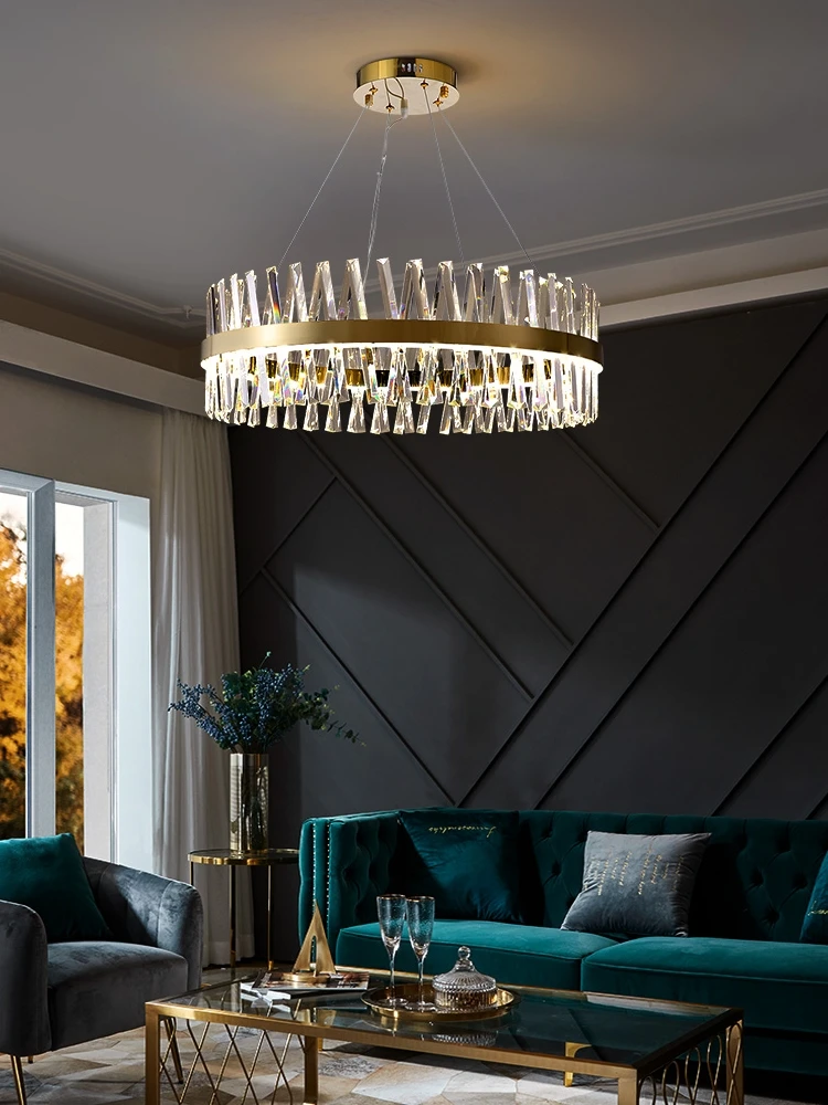 Light of luxury living room chandelier Nordic postmodern crystal droplight contracted restaurant bedroom clothing store web cele