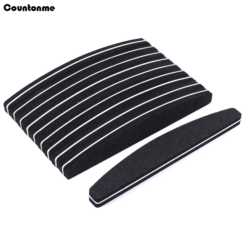 

50Pcs Buffing Sanding Files Block Sponge Boat Nail Art Buffer Polish Black Nail File 100/180 Manicure Pedicure Nail Care Tools