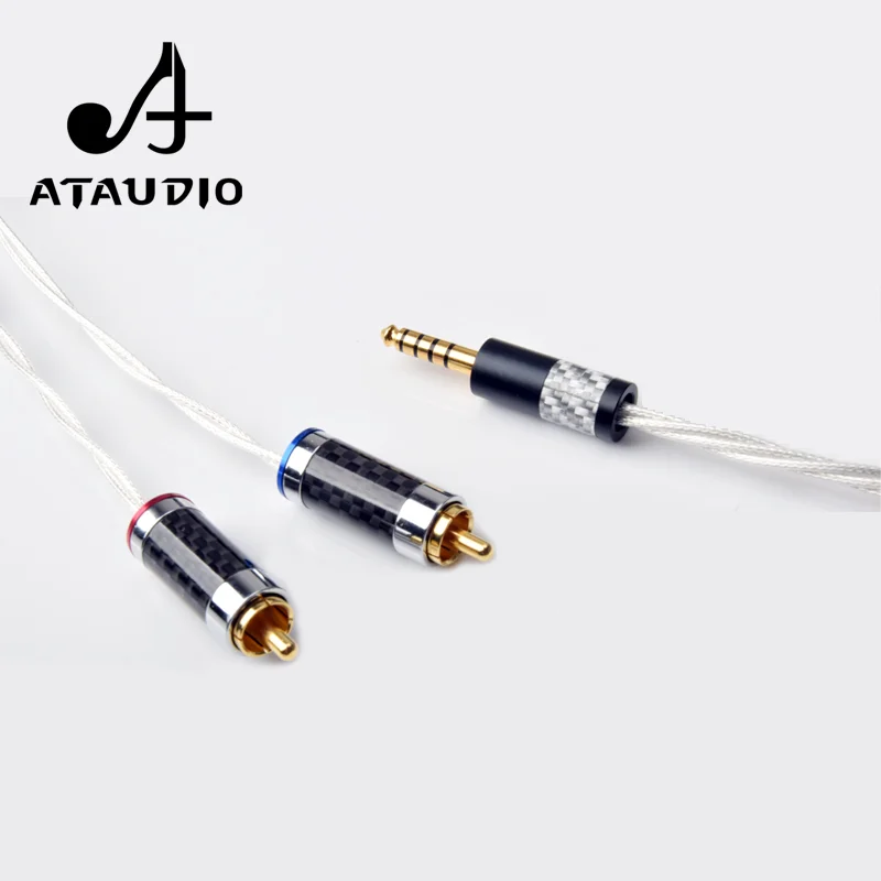 ATAUDIO Silver HIFI 4.4mm to 2 RCA Audio Cable Sony WM1A/1Z PHA-1A/2A Z1R 4.4mm to dual rca Upgrade Cable