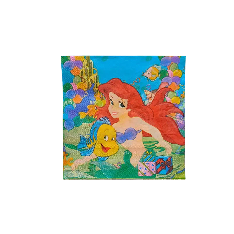 Disney Mermaid Princess Girl Party Disposable Tableware Cup Plate baby Shower Party Decorations Birthday Party Supplies Set