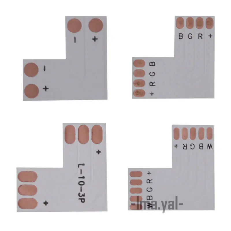 5set L Shape 2pin 3pin 4pin 5pin 6pin For connecting corner right angle LED strip 5mm/8mm/10mm/12mm PCB Lights Tape Connector