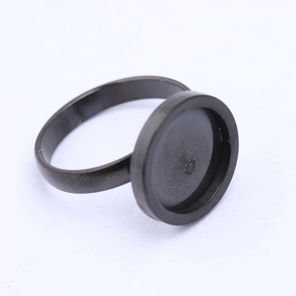 Onwear, 10 Uds., chapado en oro rosa, ajuste de anillo de cabujón redondo de 12mm, espacios en blanco, ajuste de base de acero inoxidable ajustable,