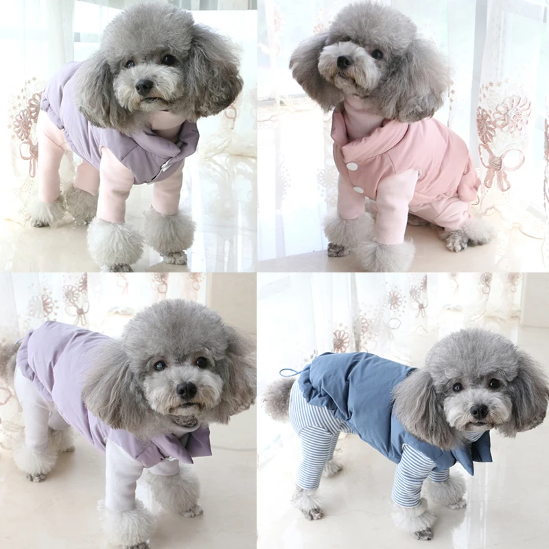 New Dog Clothe Teddy Down jacket Winter Puppy Cat Dog Adjustable Warm Pet Dog Vest Chihuahua Yorkie Overalls Small Dogs Clothing