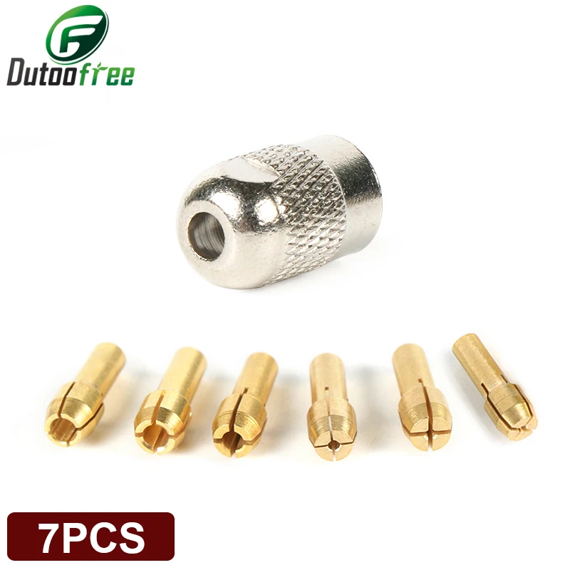 

7PCS/lot Drill Head Locked Chuck Kits Mini Drill Dremel Rotary Tool Accessories Set Dremel Multipro Drill Lock Nut Electric