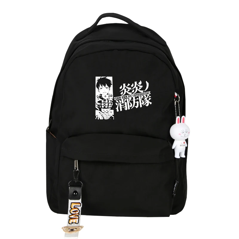 Fire Force Hot Anime School Backpack Girls Pink Bookbag Small Travel Backpack Shinra Kusakabe Cos Waterproof Laptop Bagpack