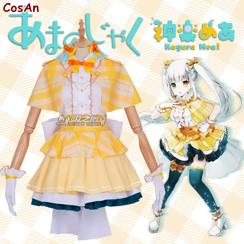 

Anime Virtual Youtuber Kagura Mea Cosplay Costume Fashion Lovely Yellow Idol Uniform Female Activity Party Role Play Clothing