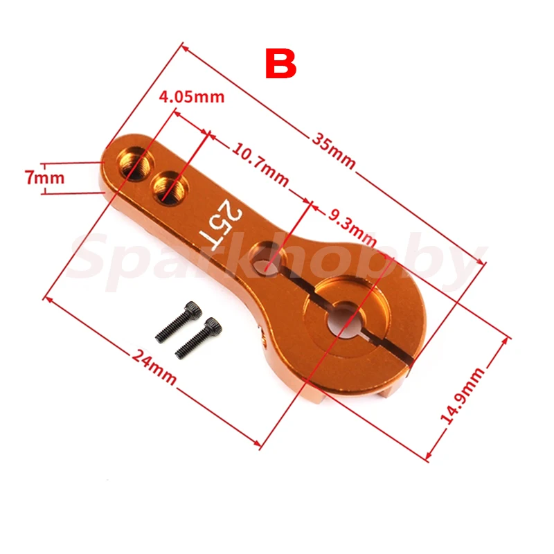 2PCS 25T 1.75inch FUTABA HITEC Steering Servo Arm Horn Rocker Aluminium Alloy CNC Workmanship for RC Car Crawler Servo DIY Parts