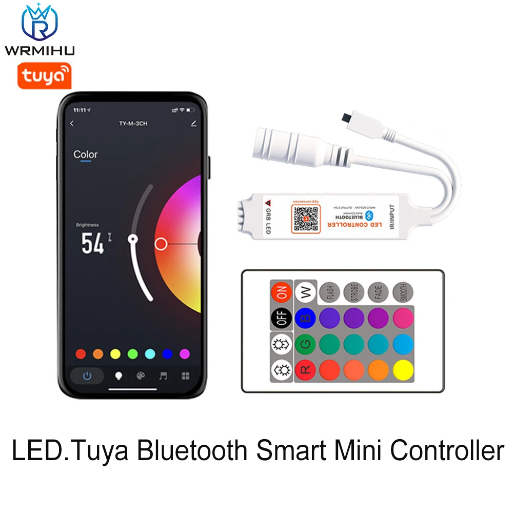 DC5-24V Tuya Bluetooth Compatibel Mini Controller 24-Key Ir Afstandsbediening Smart Telefoon App Controle Voor Rgb Light Bar