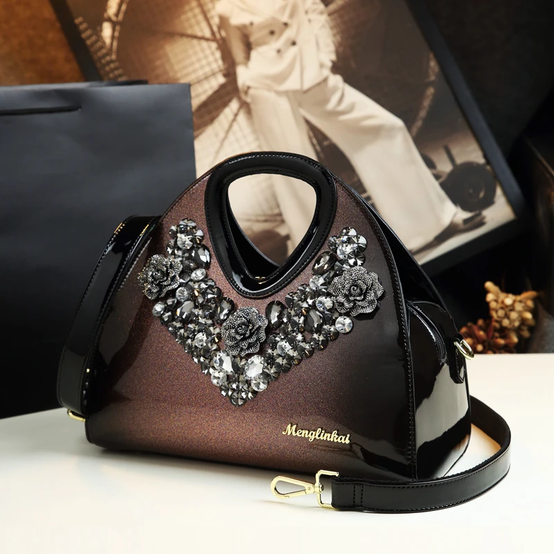 Luxury Fashion Diamond Women Handbag Female Dumpling Bag Genuine Leather Tote Bag Ladies New Party Shoulder Messenger Bags