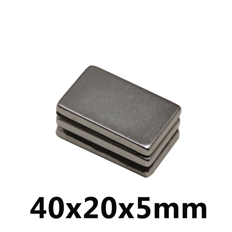 

1/2/3pcs 40x20x5mm Strong Quadrate Neodymium Magnet N35 Powerful NdFeB Longer Magnets Block Rare Earth Magnets 40*20*5mm