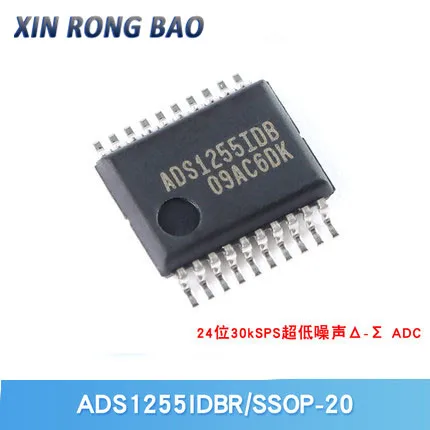 1PCS ADS1255IDBR 2-Channel 24-Bit Delta-Sigma ADC IC Analog-to-Digital Converter Chip SSOP-20 Package