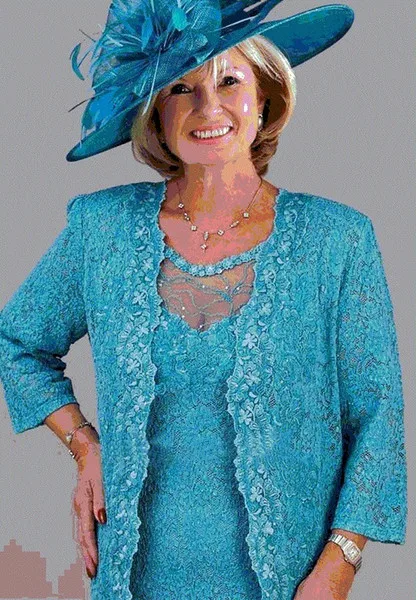 Robes mère de la mariée en dentelle turquoise, avec rond, grande taille, thé longueur, fête de mariage, quelle que soit la robe éducative De Novia Madrinha, 2021