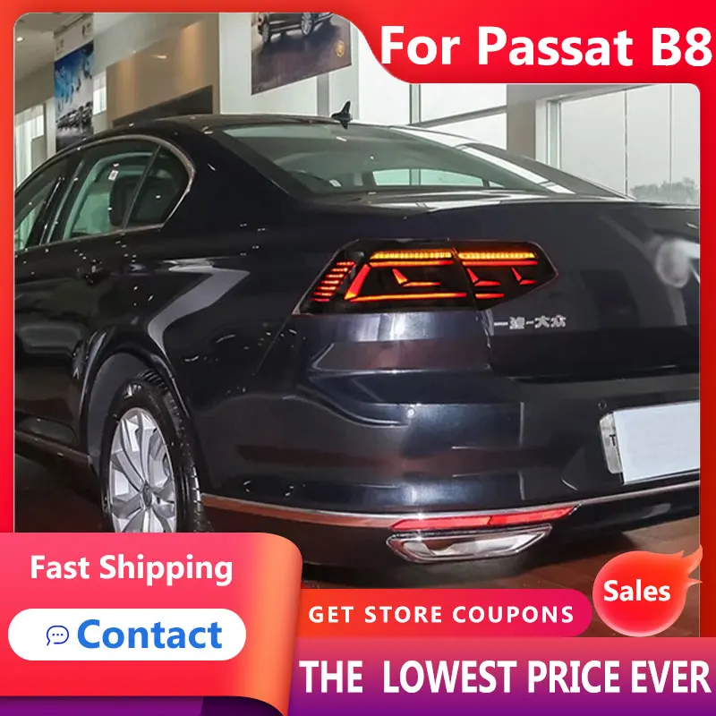 HANA  for VW Passat B8 Tail Lights 2015-2019 Passat LED Tail Lamp LED DRL Dynami Signal Brake Reverse auto Accessories