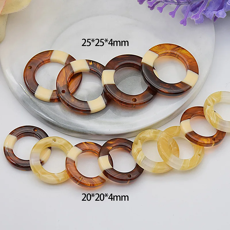 New style 40pcs/lot color splicing geometry rounds shape resin circle beads diy jewelry earring/garment pendant accessory