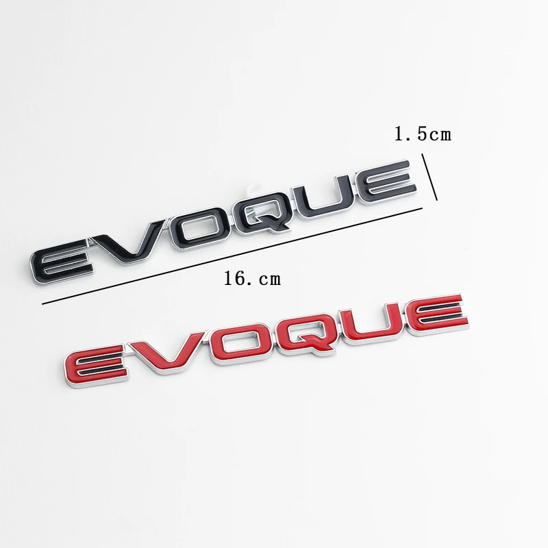 1 Pcs 3D metal EVOQUE  Emblem Badge Sticker Letters car Hood Fender trunk Tail Rear Decal 16.2cm*1.5cm