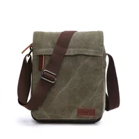 Fashion Solid Vintage Canvas Messenger Satchel Bags Buckle Casual Portable Shoulder Bag Korean Trend Simple Pack For Men 2020 4