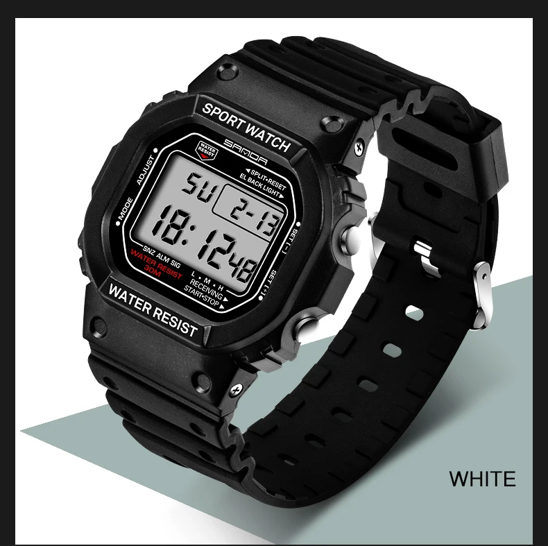SANDA Digitaluhr Herren Wasserdicht 30M Uhr LED Herren Sport G-Stil Uhr Herren Top-Marke Militäruhren Relogio Masculino – Detail 12