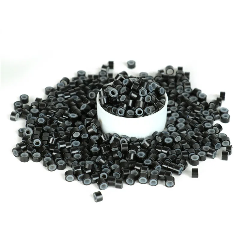 1000 pieces micro silicone link rings for feather hair extensions silicone beads hair extension tool