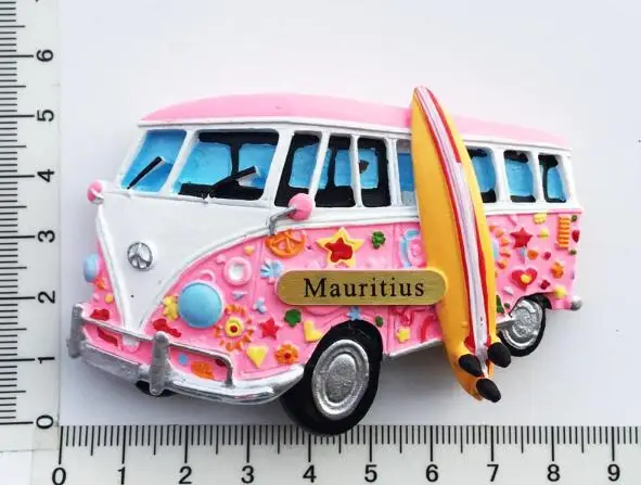 

Creative fridge magnet, hand-painted Mauritius tourist souvenirs beach wagon decorative arts and crafts