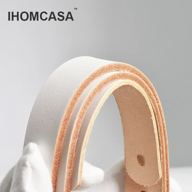 IHOMCASA Bianco Manico In Pelle Ferramenta Per Mobili Porta Del Cassetto Armadio Da Cucina Manopole Armadio di Scarpe Cabinet Pelle Bovina Tira