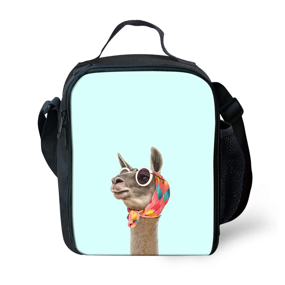 Cartoon Alpaca Pattern Lunch Bags for Girls Boys Fashion Portable Cooler Box Students Cartoon Pattern Tote Picnic Pouch