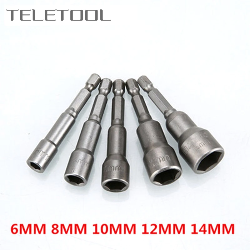 6-19Mm Bộ Lục Giác Hạt Lái Mũi Ổ Cắm Vít Bộ Cờ Lê Đầu Mũi Adapter Cho Máy Vặn Tay Cầm dụng Cụ