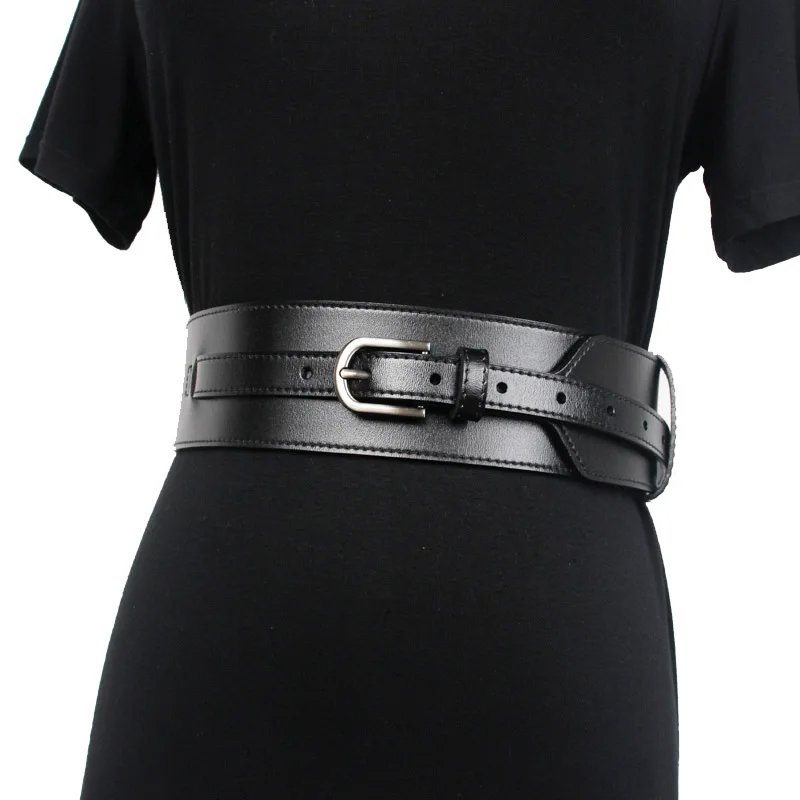 2020 New Designer Women's Wide Black Brown Genuine Leather Belt Body Harness Belts for Women Luxury Designer Brand Waistband