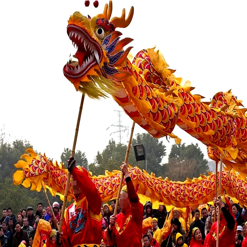 Costume da ballo del drago di seta 7m 5 giocatori bambini taglia 5 bambini studenti oggetti di scena d'arte festa giocattoli di carnevale Sport all'aria aperta palcoscenico popolare,