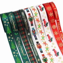 5 Yard Christmas Cartoon Ribbons Ribbing Festival Party Decoration For DIY Bowknot Card Gifts Box Packaging Handmade Home Decor