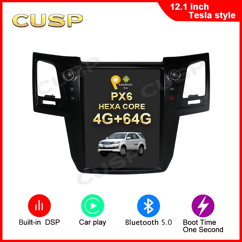 

ANDROID CAR GPS Vertical screen For TOYOTA Fortuner 2004- GPS 12.1 inch 6 CORE RAM 4G ROM 64G Car Multimedia DSP CAR NAVIGATION