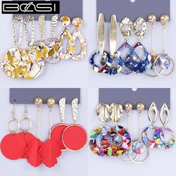 BOSI acrylic set earrings fashion jewelry drop earrings set Women minimalist long earrings kpop simple earring girls wholesale