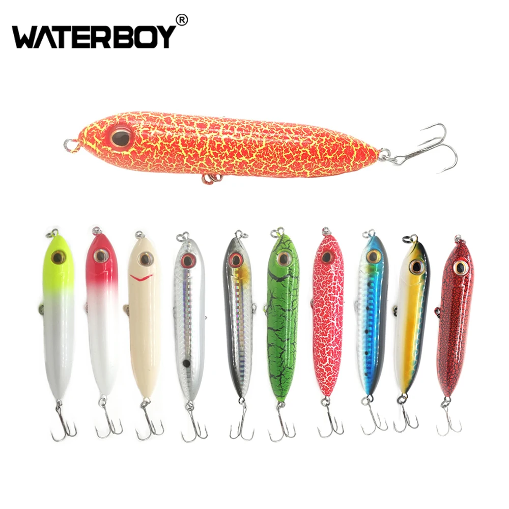 WATERBOY Floating Pencil Lure 9.6cm12.2g Hard Pencil Fishing Lures Topwater Artificial Bait Tackle for Jigging Fishing