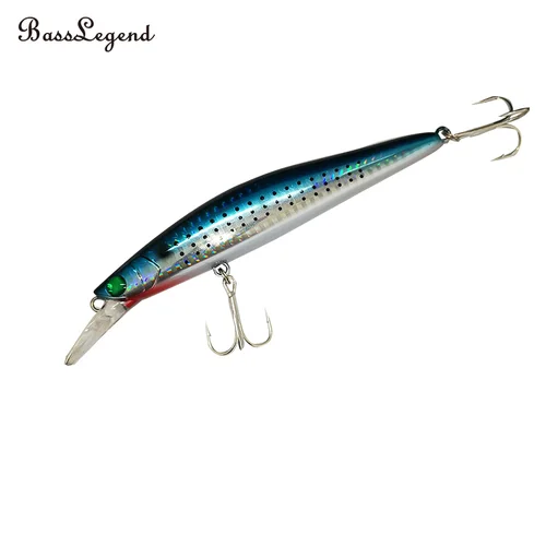 BassLegend-señuelo de pesca de agua salada, pececillo flotante de fundición larga, lubina, cebo Wobbler, 125mm, 21g