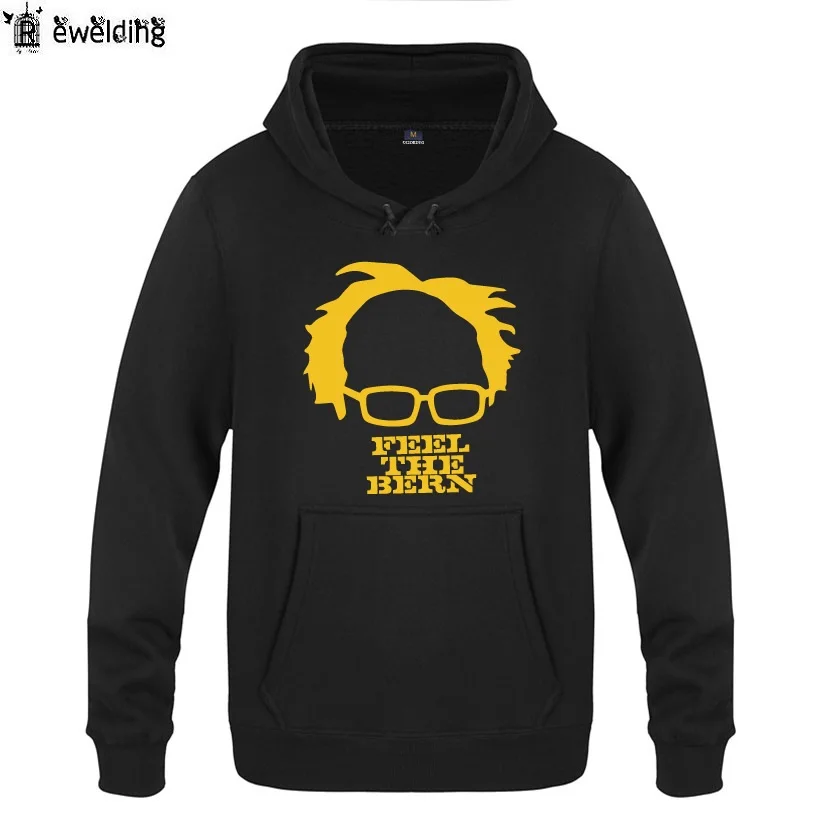 Mens Hoodies Novelty Bernie Sanders Printed Hoodie Men Fleece Long Sleeve Man's Sweatshirt Pullover Tracksuit Oversized Coat New