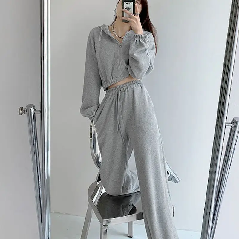 Sports Suits Womens Short Hot Thin Cardigan Hoodies And Sweatpants Trousers Fashion Two Piece Sets Retro Trend Fried Street Set