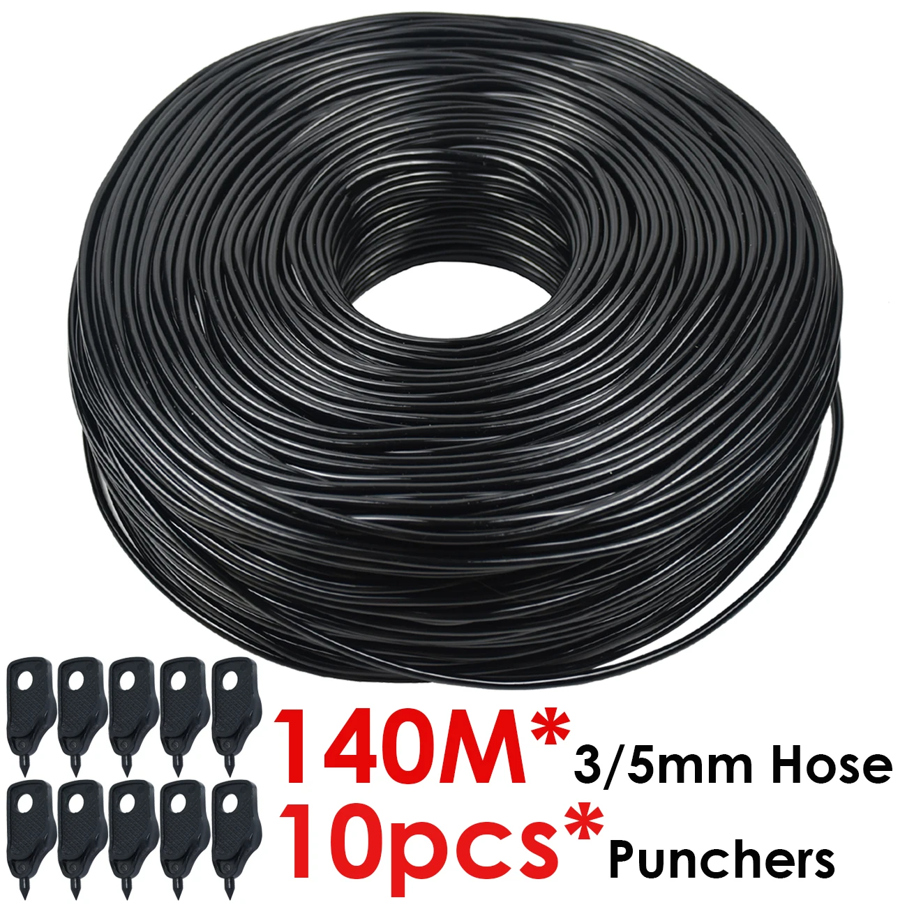 Sprcycle 5-140M 3/5mm wąż PVC z mikrootworami System nawadniania w/ Puncher 1/8 \'\'rury ogrodowe rury strzałka Dripper rośliny szklarnia