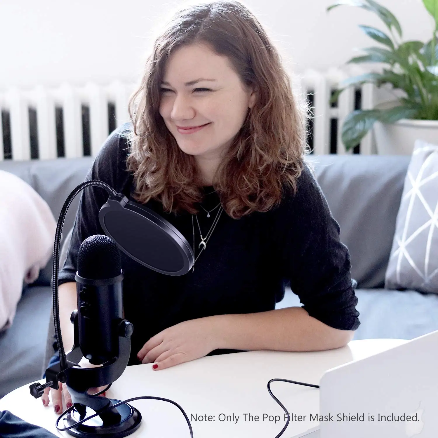 العالمي ميكروفون البوب تصفية الزجاج الأمامي ل bm 800 الأزرق اليتي مكثف ميكروفون ثنائي الطبقات الرياح البوب شاشة صافي