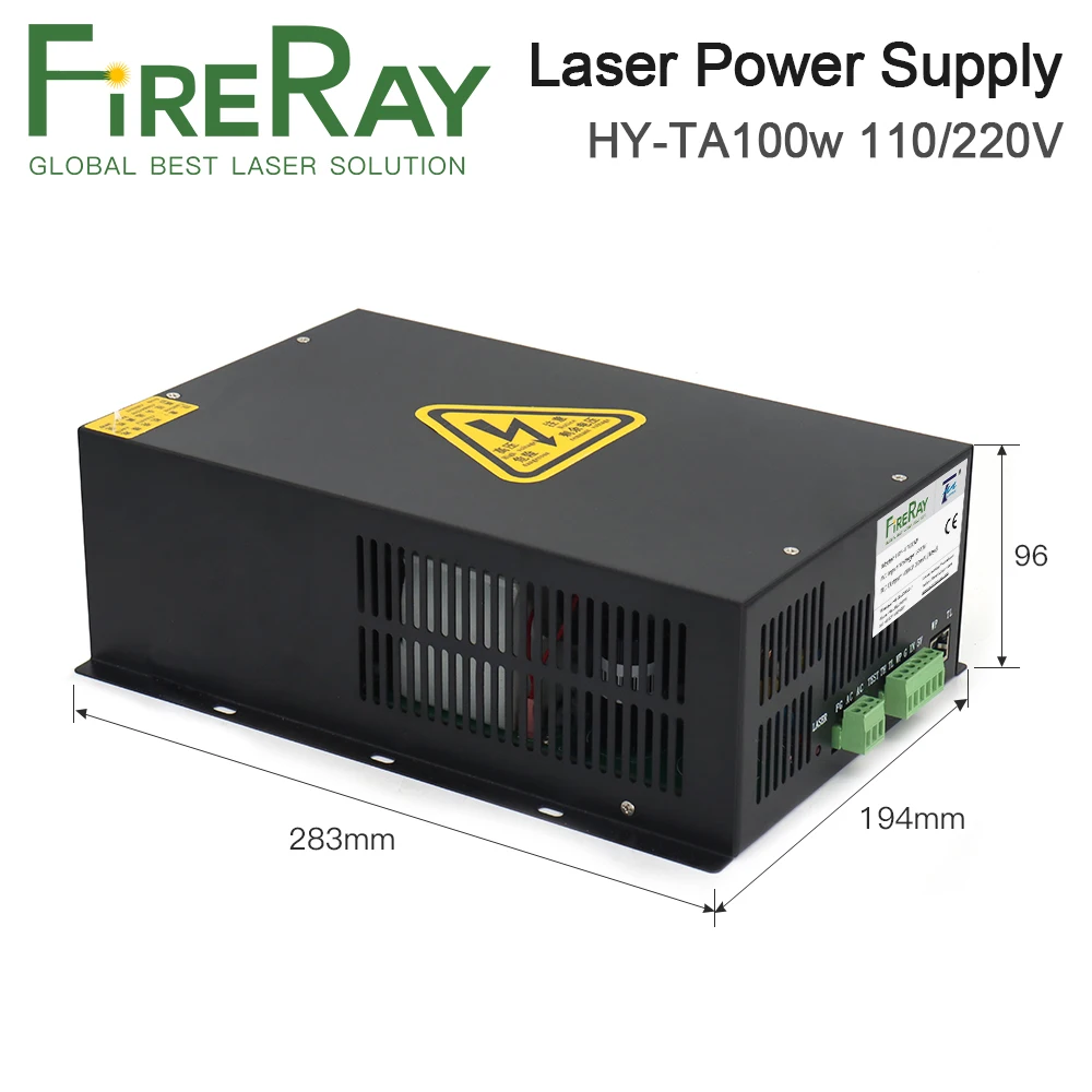 FireRay 100W CO2 Laser Power Supply HY-TA100W for CO2 Laser Engraving Cutting Machine Long Warranty