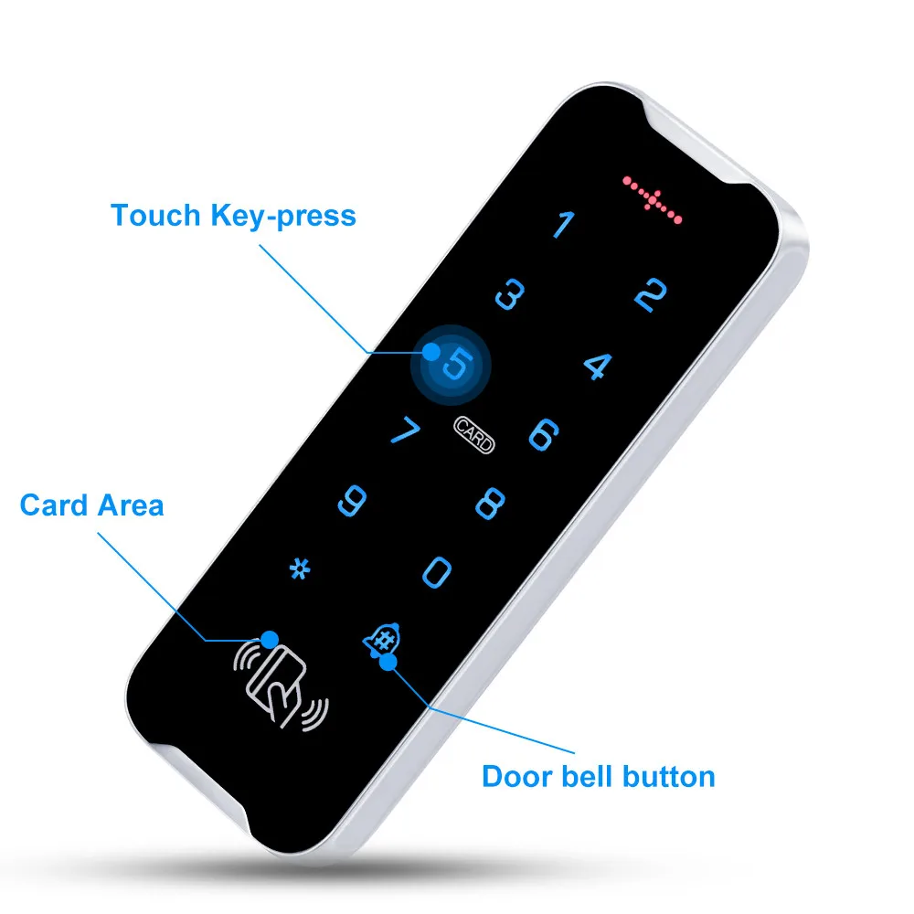 IP68 Waterproof Access Control Keypad Outdoor RFID Access Controller Metal Keyboard 125KHz EM Cards Door Opener System WG26/34