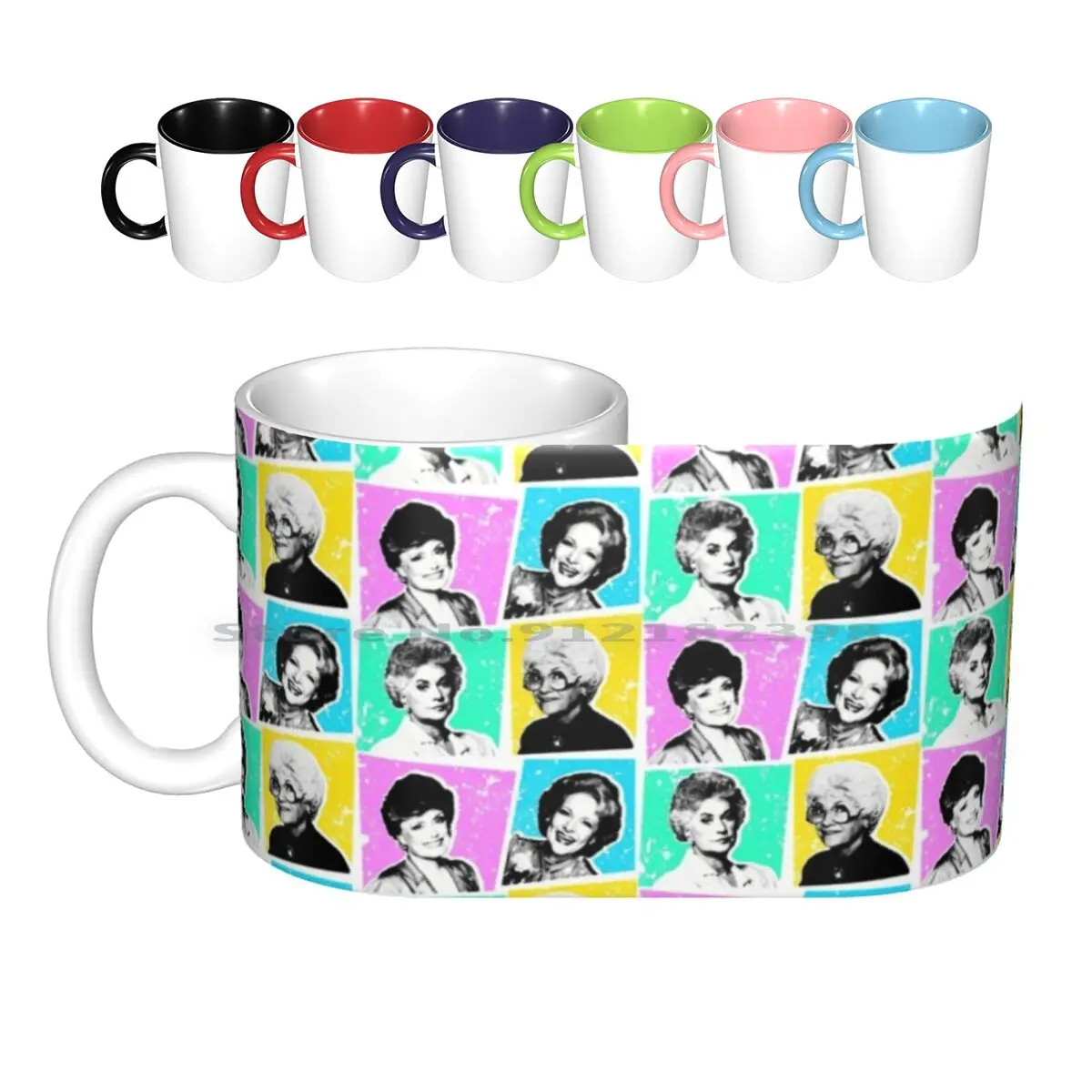 Golden Girls Ceramic Mugs Coffee Cups Milk Tea Mug Golden Girls Dorothy Rose Sophia Blanche 80s Warhol Funny Mashup Parody