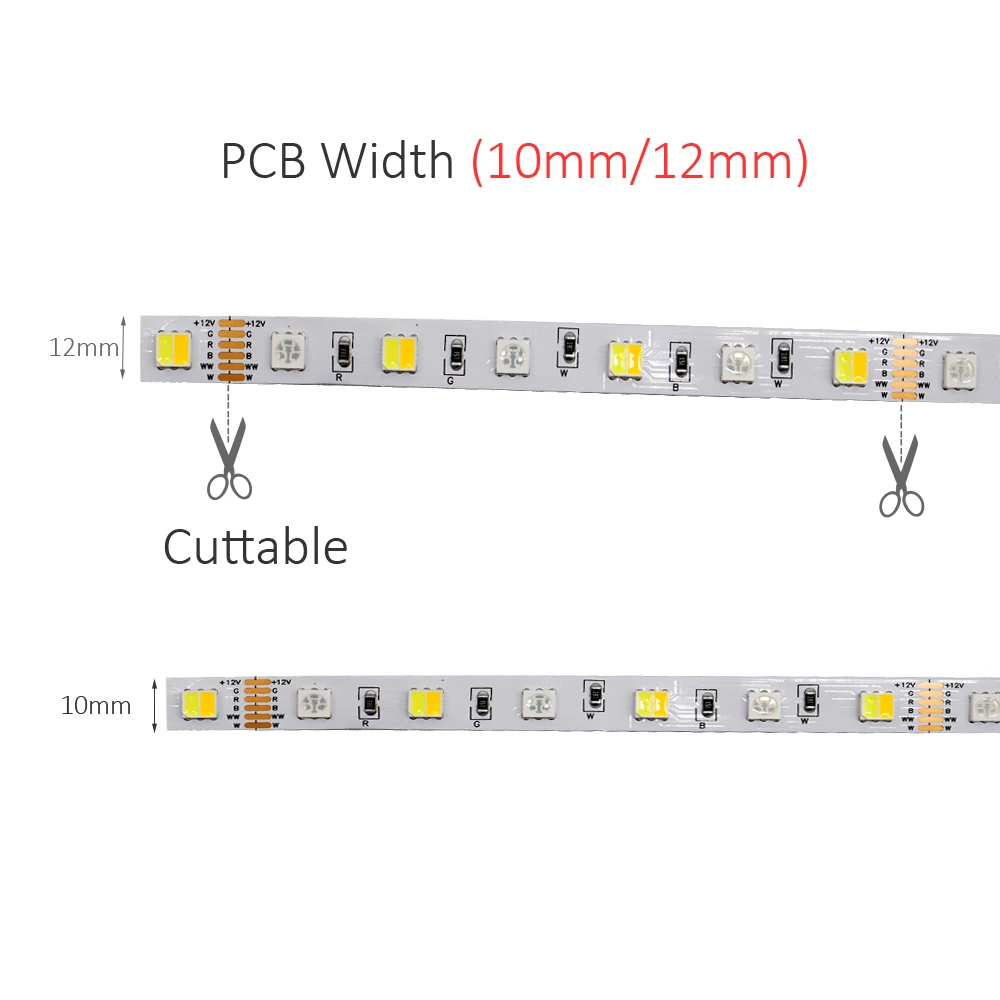 MJJC RGBCCT LED Strip 12V DC 24V 5M Waterproof LED Ribbon Tira SMD 5050 RGBW Light Tape TV Lights Stripe Living Room Decoration