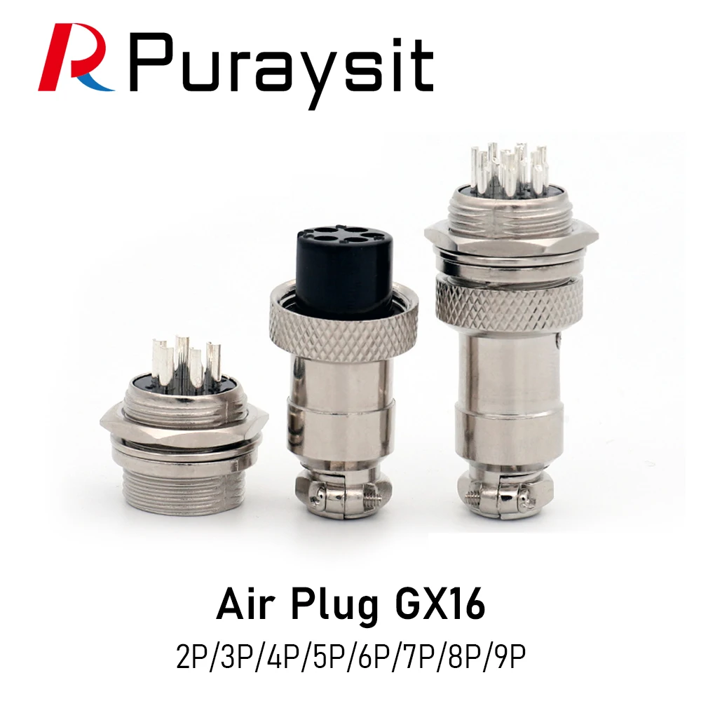 

Puraysit Air Plug Socket Connector GX16 2P 3P 4P 5P 6P 7P 8P 9P