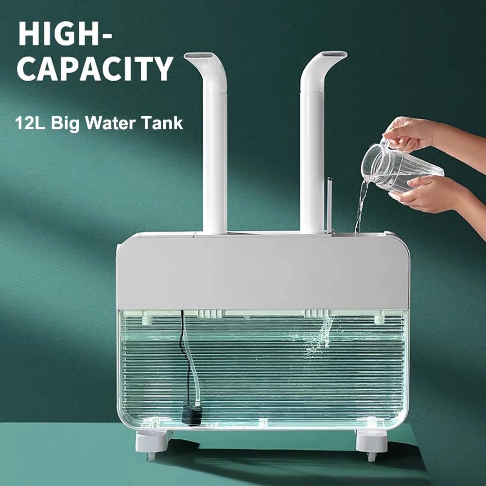 

2021 High Quality 12L Portable Humidifier 600ML/H Big Fog Double Mist Outlet Vegetable Fresh-Keeping Spray For Garage Commercial