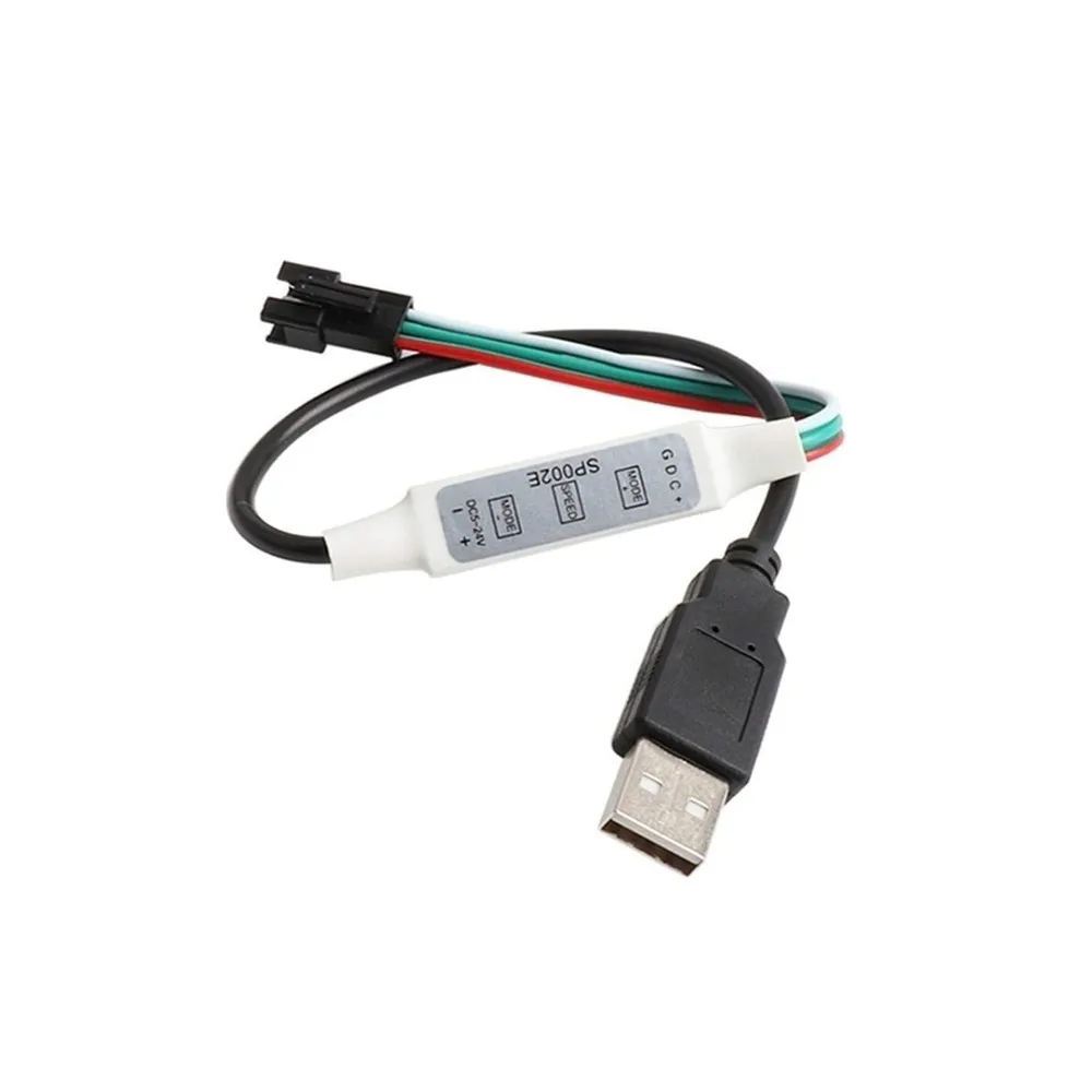 

WS2812B WS2811 RGB Led Strip Controller USB/3Pin Snap-in JST Connector Mini 3 Keys For Pixel Light DC5V-24V