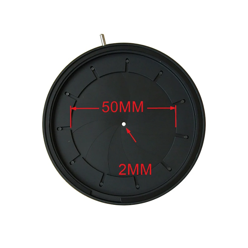 Abertura do Diafragma Íris Mecânico 250 mm Ajustável para Microscópio Câmera Adaptador Monitor Condensador Unidade de
