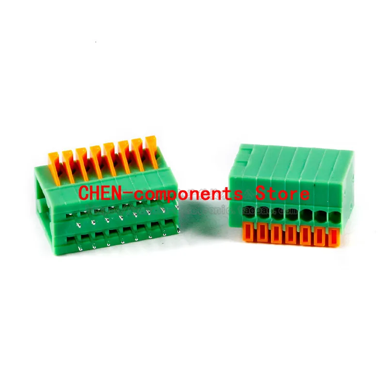 5Pcs KF141V-2.54-2 / 3/4/35/6 / 8P Dubbele Rij Rechte Insert 2.54Mm Afstand Lente type Pcb Terminal Terminal
